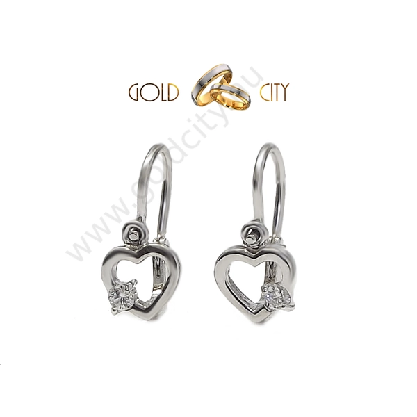 Fehér arany bébi fülbevaló az ékszer webáruházból-goldcity.hu