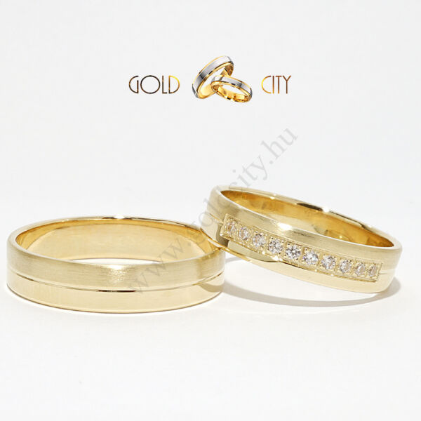 Szolidan elegáns sárga arany 14 karátos karikagyűrű-goldcity.hu