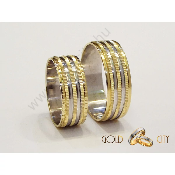 arany karikagyűrű véséssel díszítve- Gold City Ékszer Webáruház