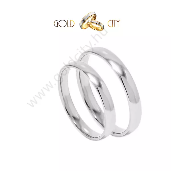 Fényes, 14 karátos klasszikus fehér arany karikagyűrű-goldcity.hu