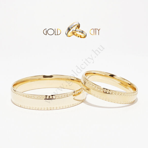 Fényes, 14 karátos különleges sárga arany karikagyűrű-goldcity.hu