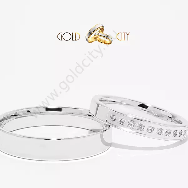 Modern 14 karátos fehér arany karikagyűrű-goldcity.hu