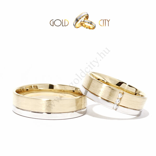 Karikagyűrű 14 karátos sárga és fehér aranyból-goldcity.hu