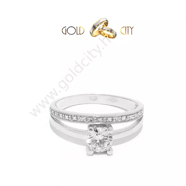 Modern formájú dupla gyűrű,  ideális jegygyűrűnek, lánykérő gyűrűnek