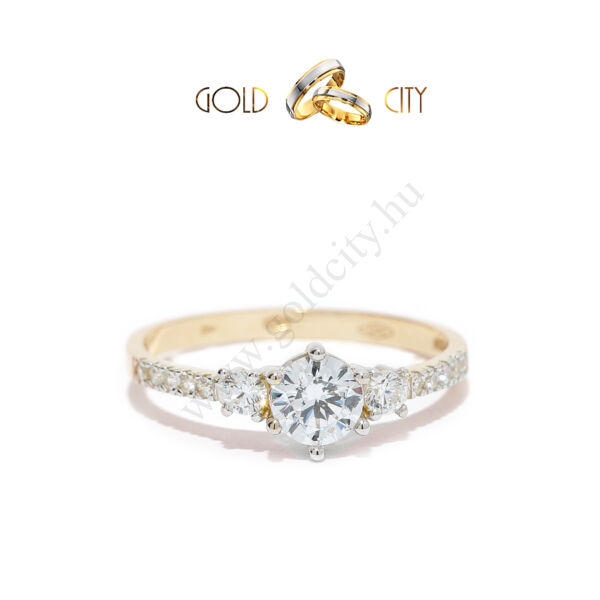 Klasszikus formájú női gyűrű, ideális jegygyűrűnek, lánykérő gyűrűnek