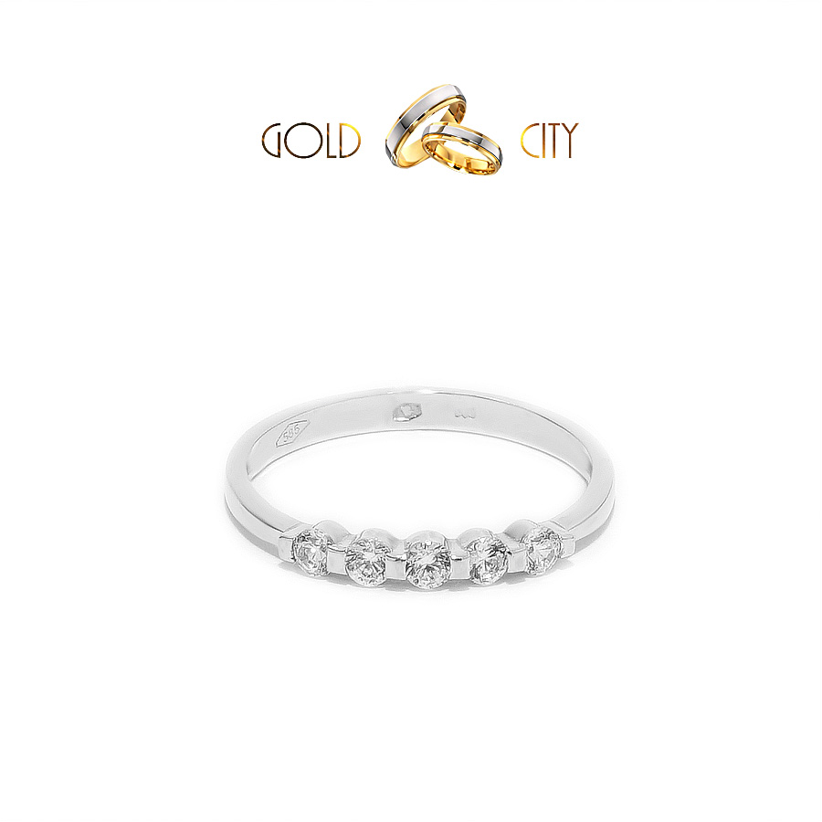 GYP-F-2078 szolid fehér arany gyűrű méret 50-től 58-ig