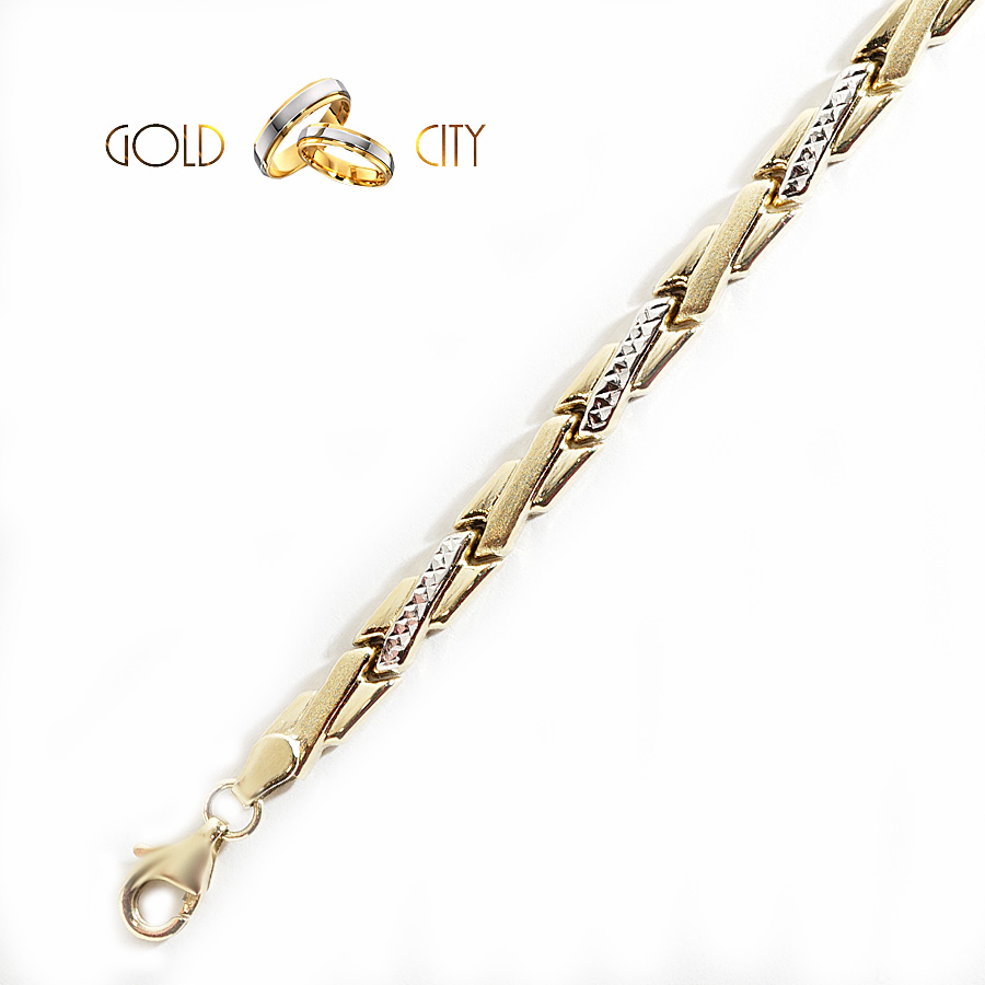 KLS-S-1238 kétszínű arany karkötő hossza 19,5 cm