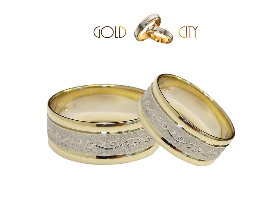 G-1137-KV Elegáns arany karikagyűrű kézi véséssel